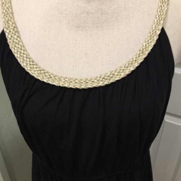 Style & Co Black Dress w/ Gold Braided Cord Trim - Picture 4 of 11